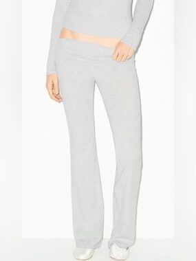 SKIMS Light Heather Gray Cotton Jersey Foldover Lounge Pants